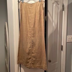 Beautiful Tan Deuxieme Classe Paris 100% Linen Skirt Size 38